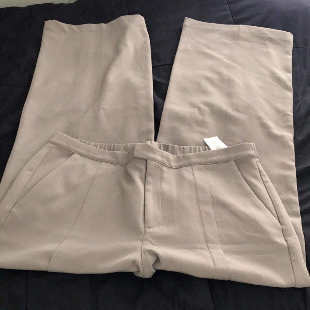Women's Tan Pants side slit pockets for back pockets polyester rayon